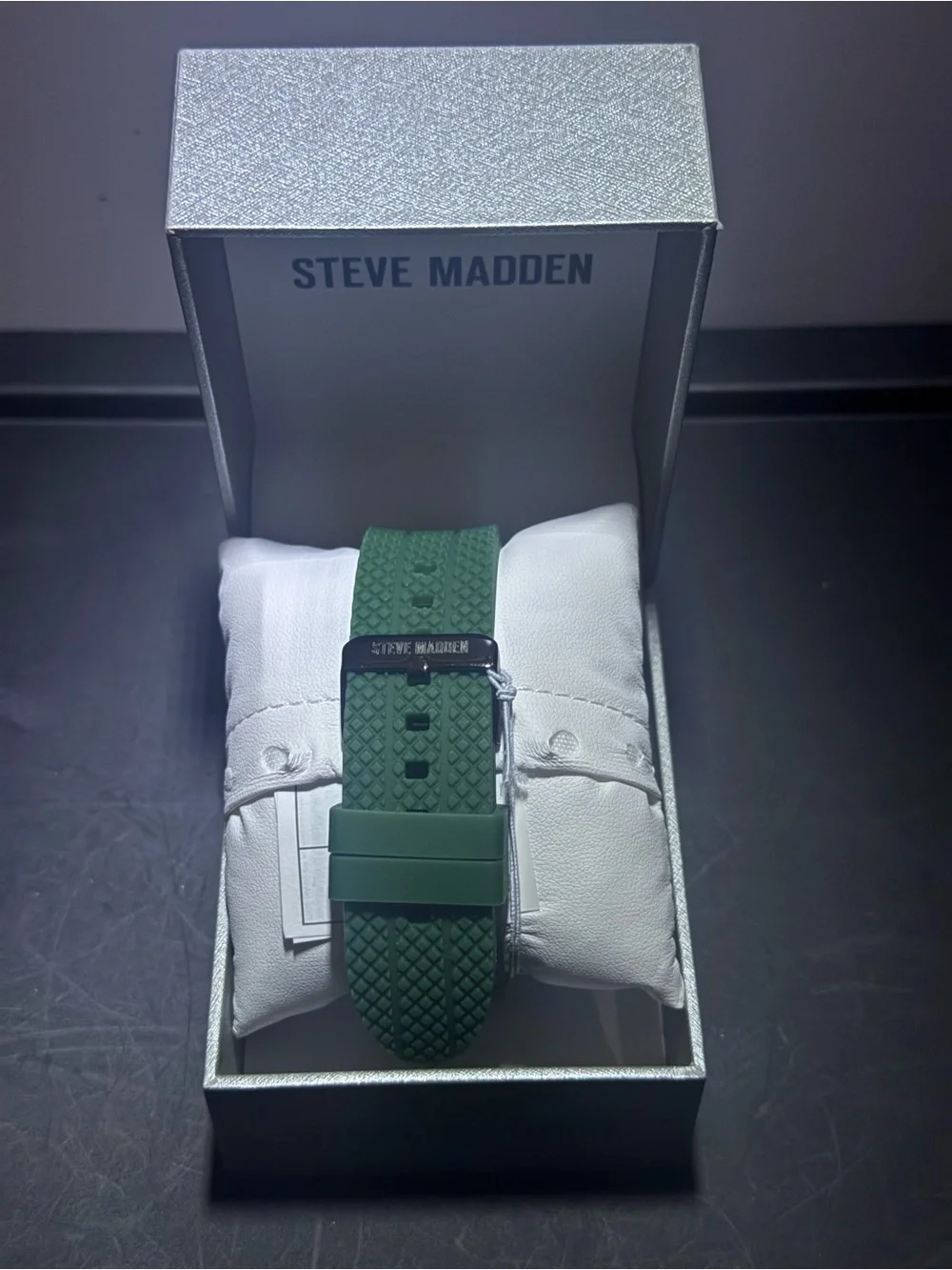 Steve Madden Green Textured Dial Chronograph Watch